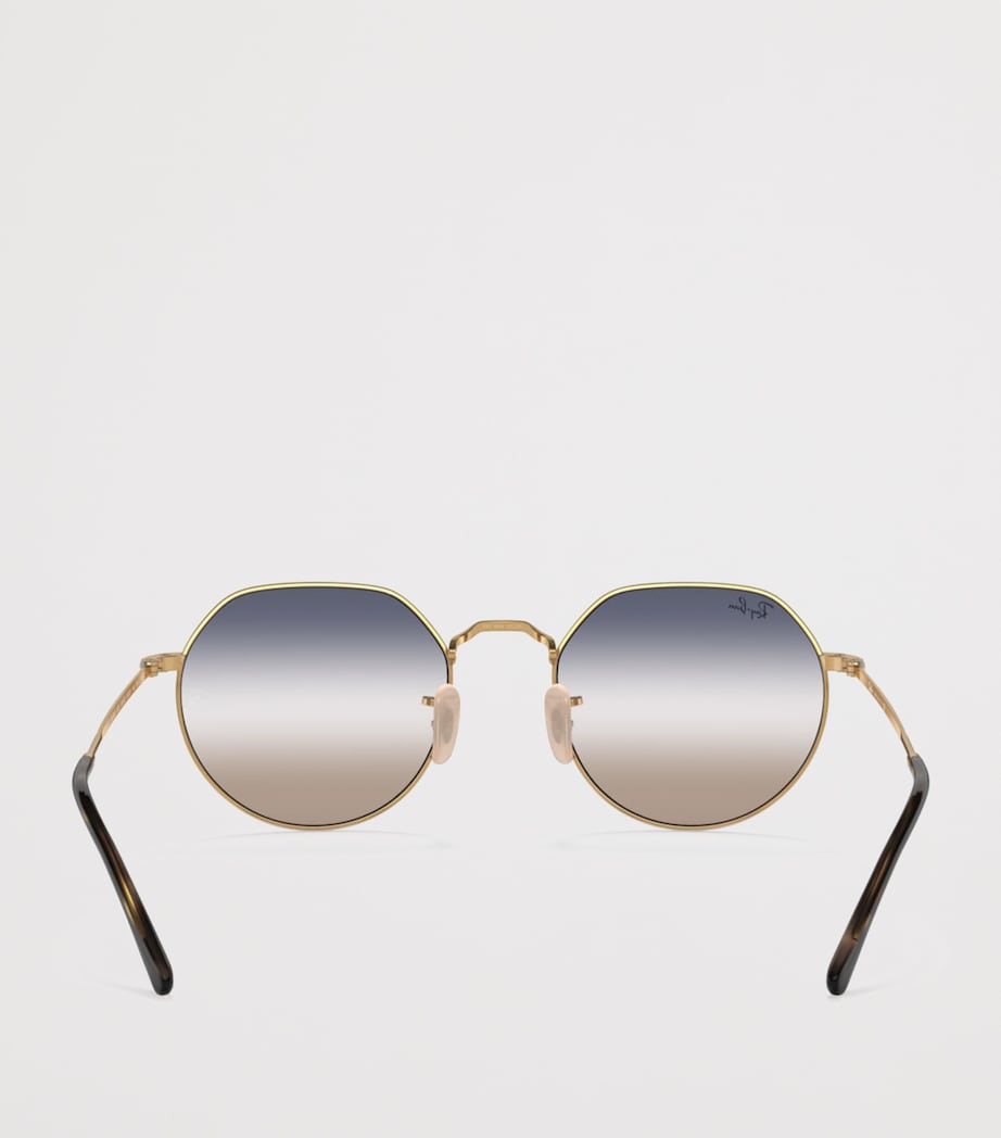 Ray-Ban Jack runde Metallsonnenbrille, importiert aus dem Vereinigten Königreich
