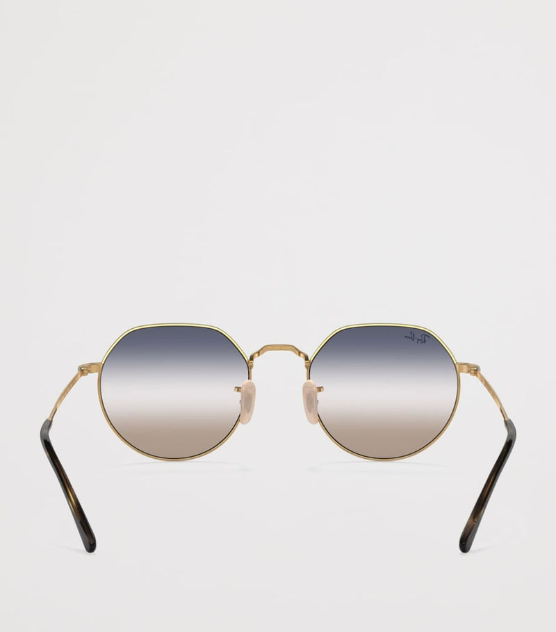 Ray-Ban Jack runde Metallsonnenbrille, importiert aus dem Vereinigten Königreich