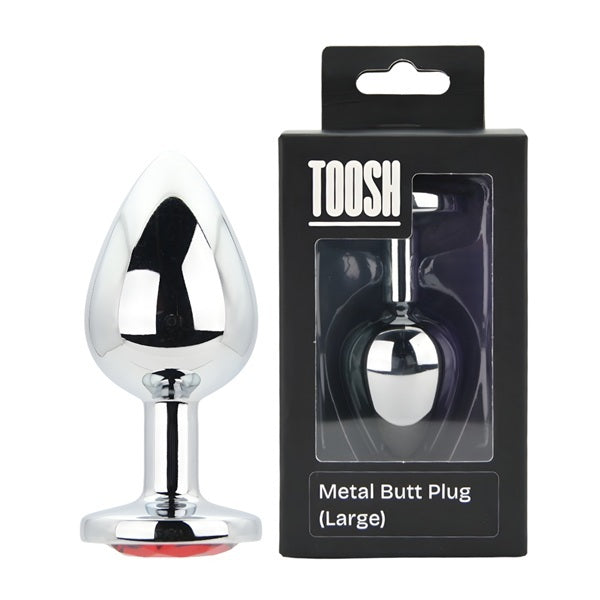 Loving Joy Toosh Large metal butt plug red stone, imported from the UK