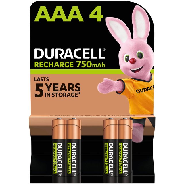 Duracell Recharge Plus AAA Rechargeable Batteries   4 per pack GOODS M&S   