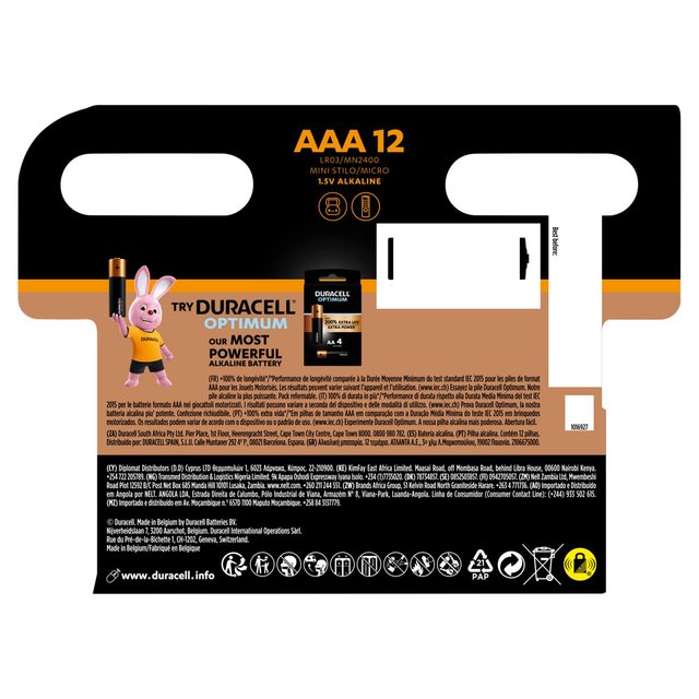 Duracell Plus 100% AAA Alkaline Batteries   12 per pack GOODS M&S   