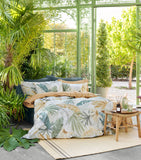 Schlossberg Oxford pillowcase with palm leaf design 50cm x 75cm (British brand)