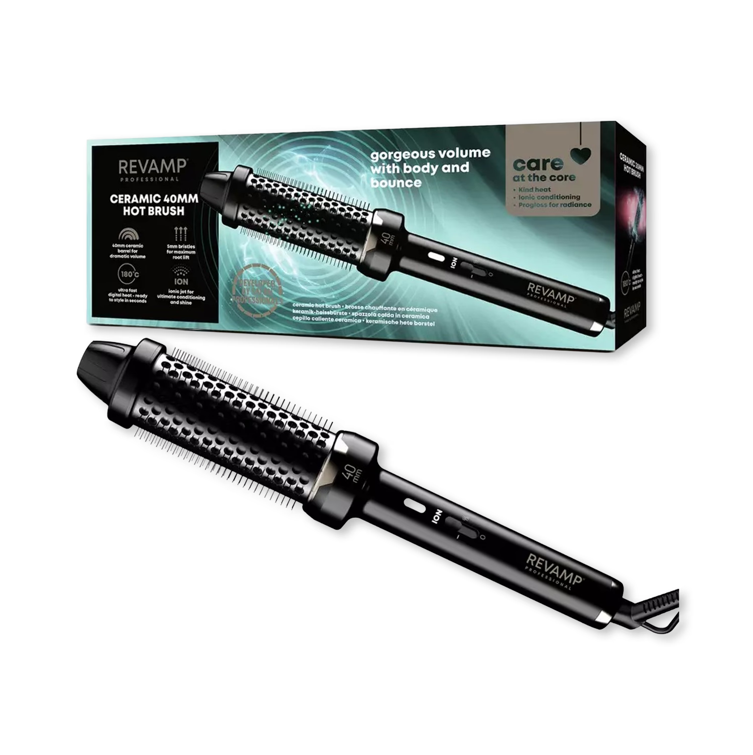 REVAMP Big Hot Brush 40mm black, imported from the UK