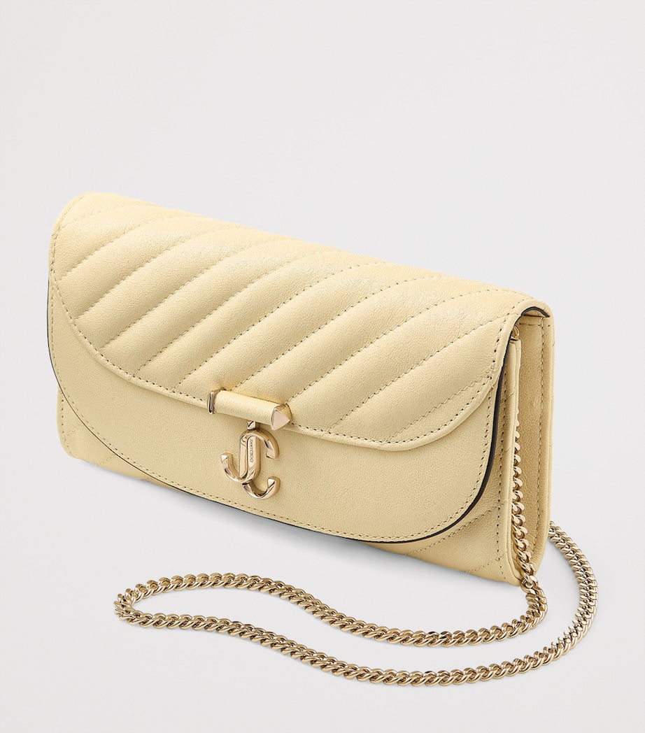 Jimmy Choo Curve chain wallet with monogram, imported from the UK