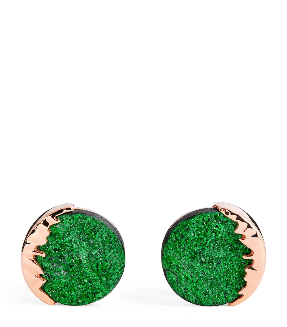Tateossian rose gold and green garnet cufflinks - British product