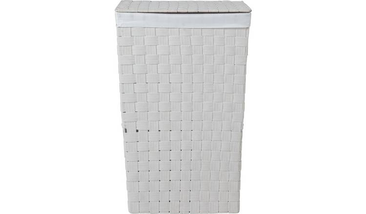 Argos Home white 60 litre laundry bin, imported from the UK