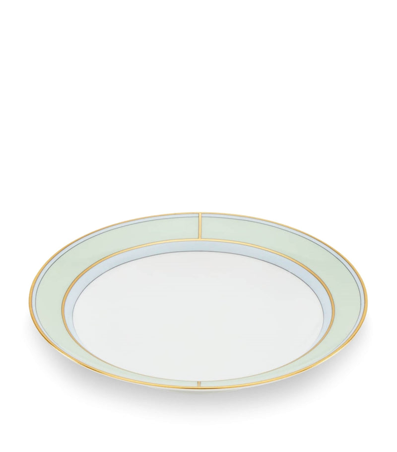 GINORI 1735 green porcelain soup plate 24cm, UK version