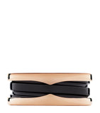 Bvlgari B.zero1 two-band ring in rose gold and black ceramic (British brand)