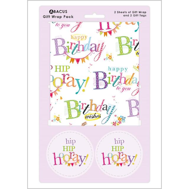 Happy Birthday Gift Wrap Sheets & Tags   2 per pack GOODS M&S   