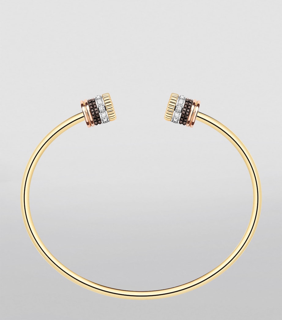 Boucheron Quatre mixed gold and diamond bracelet 8mm, imported from the UK