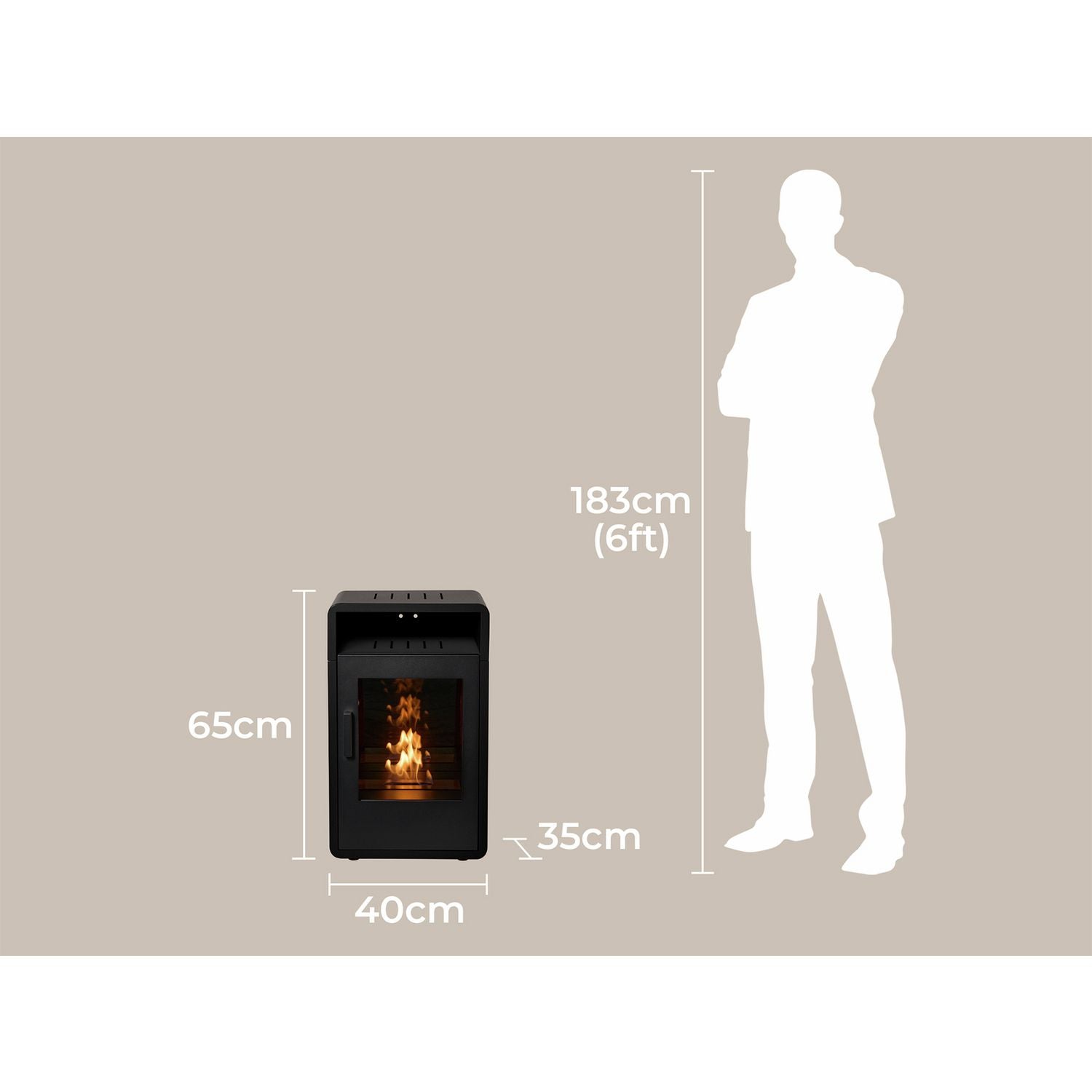Adam Bellini black bio ethanol stove 3kW - British product
