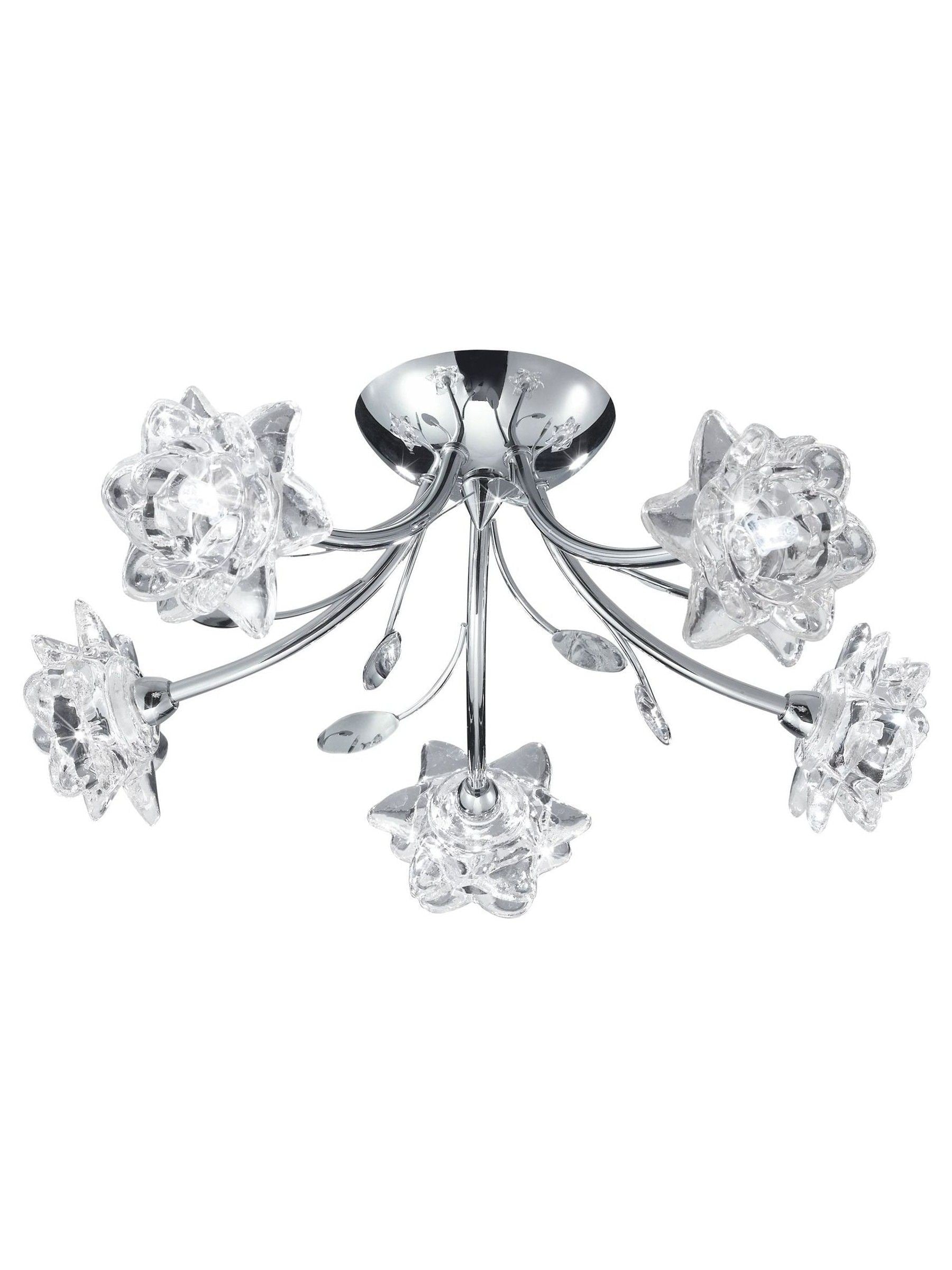 Searchlight chrome Jessamine 5-light semi-flush ceiling light, UK version