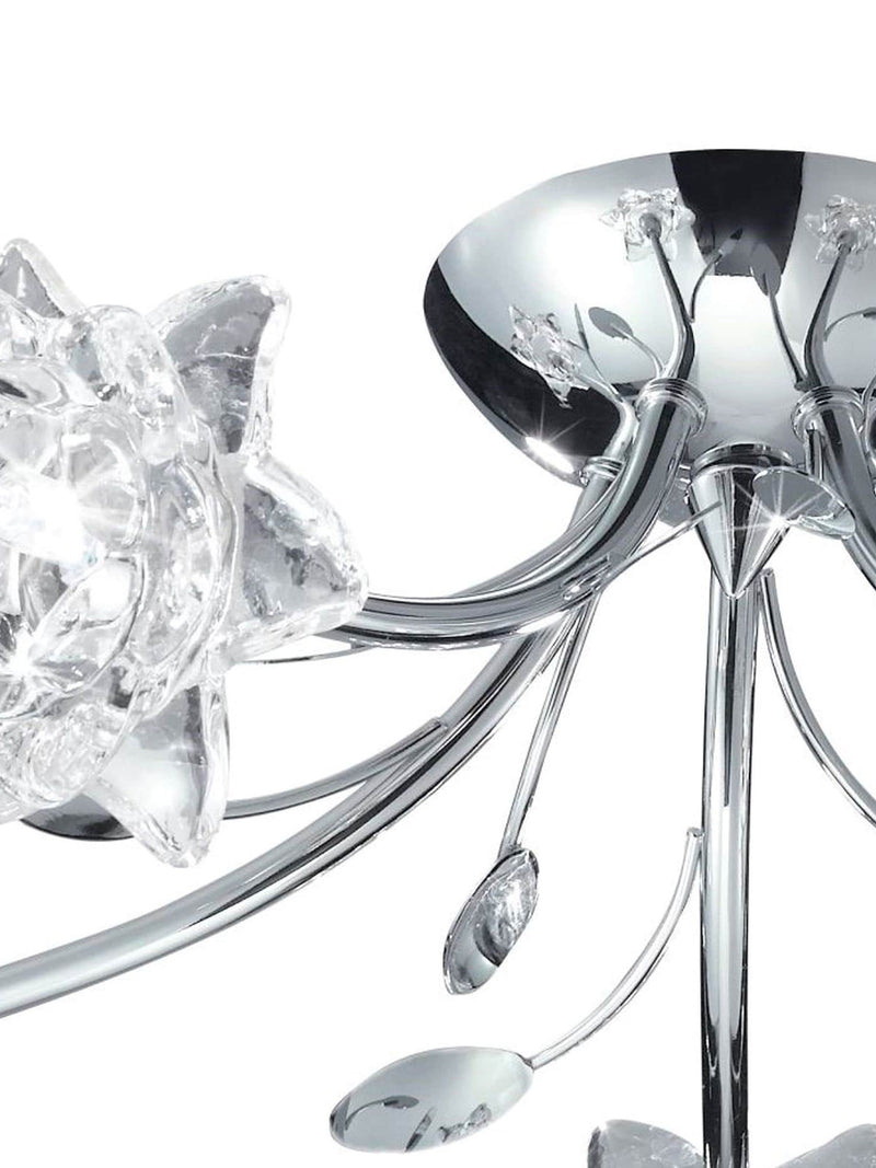 Searchlight chrome Jessamine 5-light semi-flush ceiling light, UK version