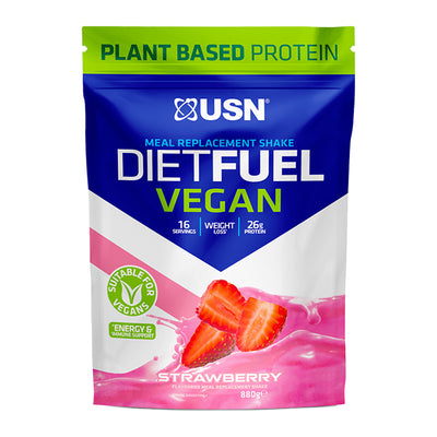 Holland & Barrett USN Diet Fuel Strawberry Vegan Meal Replacement Shake 880g- Buy online at McGrocer