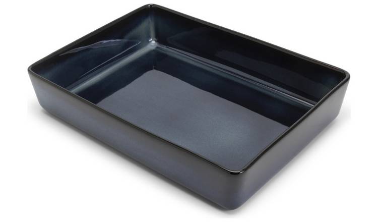 Habitat reactive stoneware roaster navy 33cm - British product