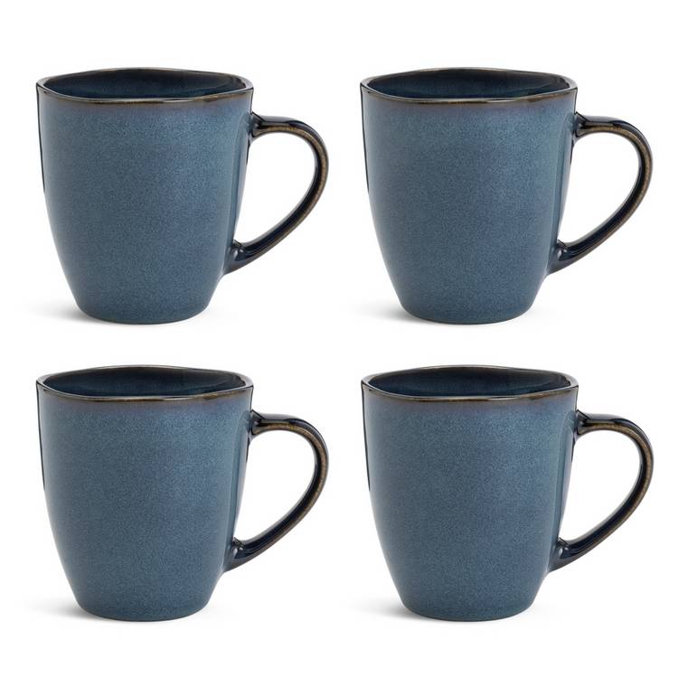 Habitat navy stoneware mug set, imported from the UK