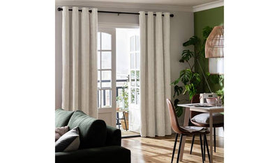 Argos Habitat Blackout Eyelet Curtains Cream 117x137cm- Buy online at McGrocer