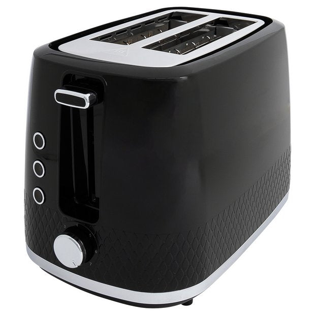 Cookworks Textures Selcey 2 slice toaster black (British brand)