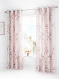 Catherine Lansfield pink floral eyelet curtains 168x183cm, imported from the UK