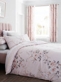 Catherine Lansfield pink floral eyelet curtains 168x183cm, imported from the UK