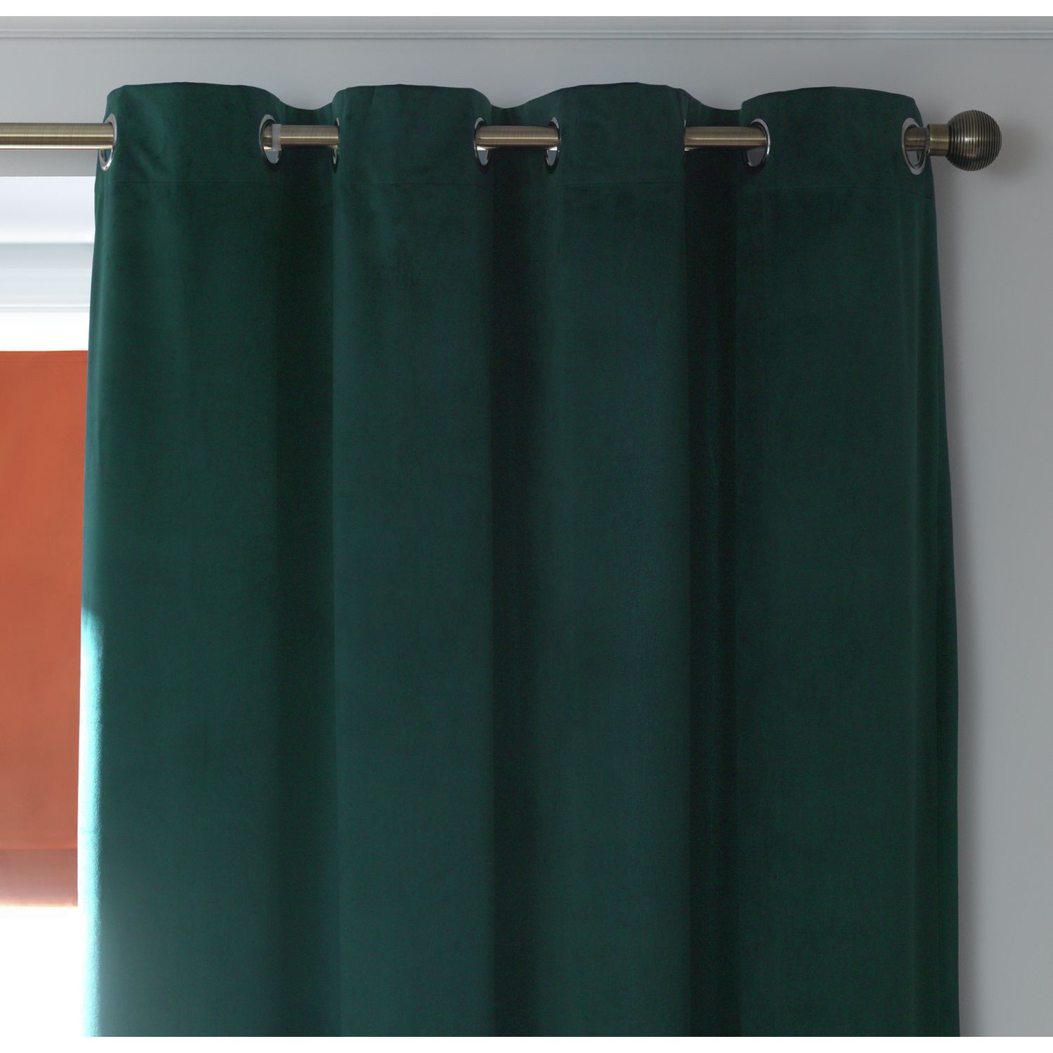 Habitat Dimout Velvet Eyelet Curtains - Emerald - 229x229cm