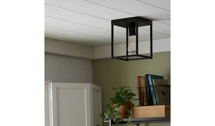 Argos Home flush ceiling light black 23x18cm (British brand)