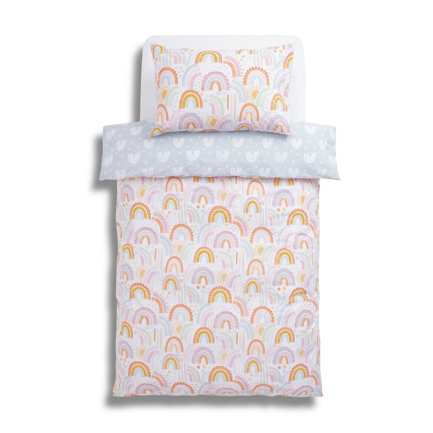 Habitat pastel rainbow reversible bedding set single, UK version