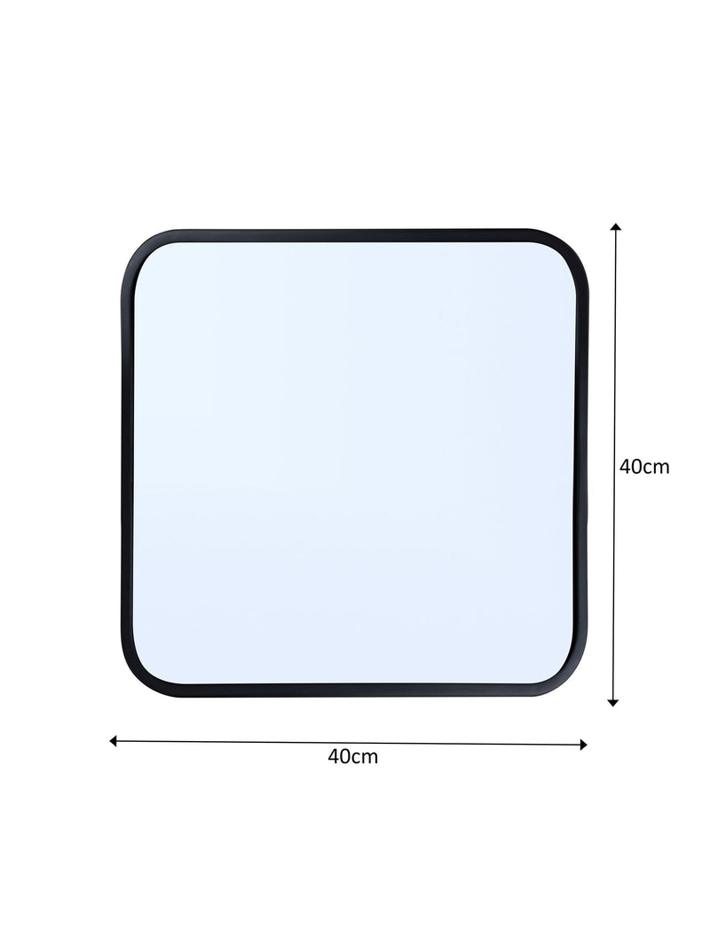 Showerdrape black Shoreditch square metal framed bathroom mirror 40x40cm (British brand)