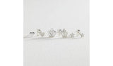 Revere sterling silver star crown heart stud earrings, imported from the UK