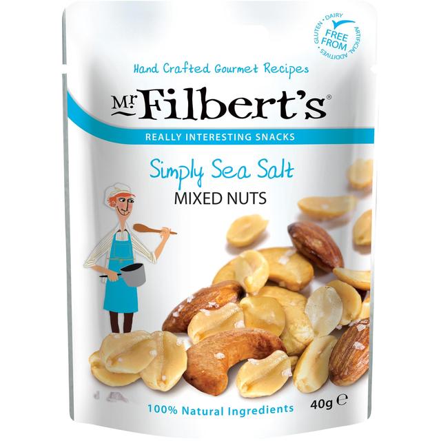 Mr Filberts Simply Sea Salt Mixed Nuts Almonds Peanuts and Cashews   40g GOODS M&S   