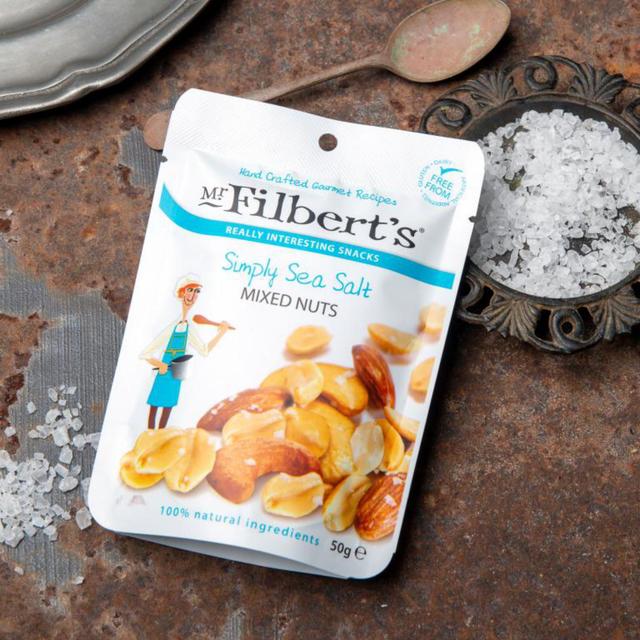 Mr Filberts Simply Sea Salt Mixed Nuts Almonds Peanuts and Cashews   40g GOODS M&S   