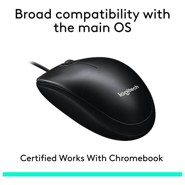 Logitech M100 wired mouse black, imported from the UK