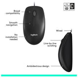Logitech M100 wired mouse black, imported from the UK