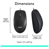 Logitech M100 wired mouse black, imported from the UK