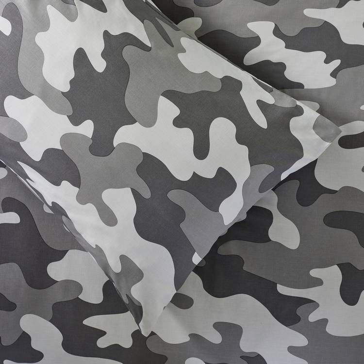Argos Home kids bedding set camo grey single (British brand)