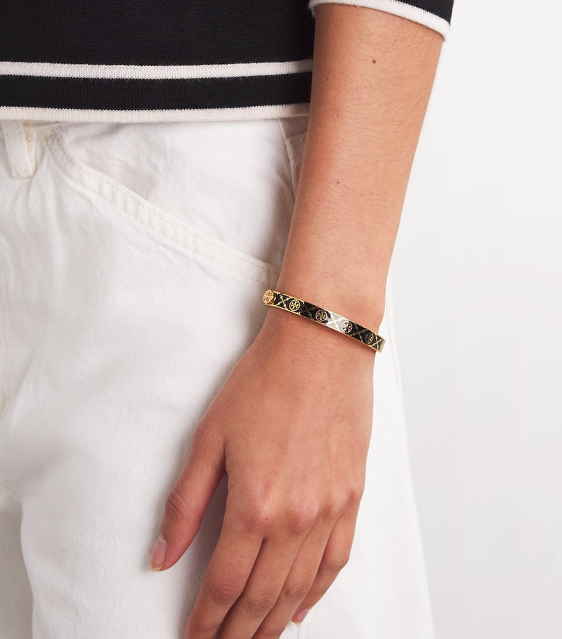 Tory Burch Double T monogram hinge bangle 7mm - British product