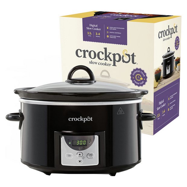 Crockpot black digital slow cooker 3.5L (British brand)