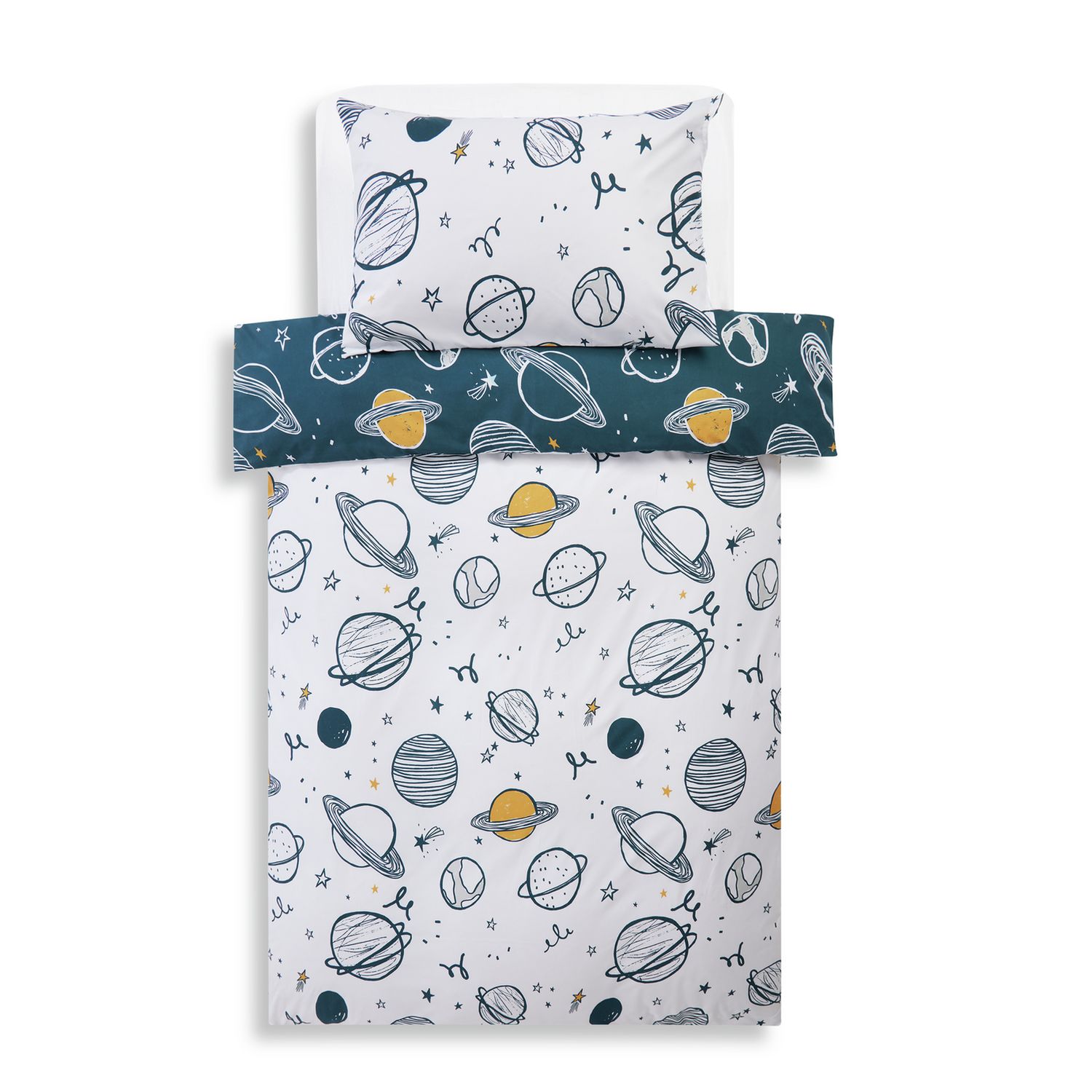 Habitat Cotton Planets Blue Kids Bedding Set - Single