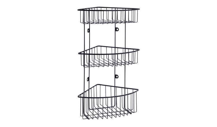 Argos Home 3 tier corner shower caddy black (British brand)