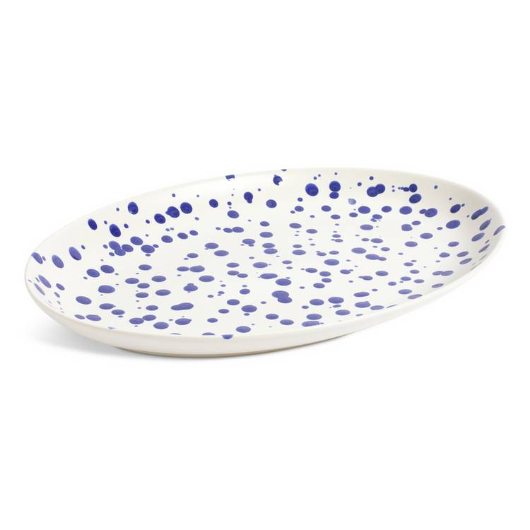 Habitat blue stoneware platter 40x28cm - UK version
