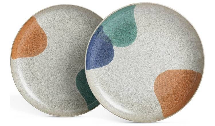 Habitat 60 Recast Set of 4 Stoneware Dinner Plates GOODS Argos