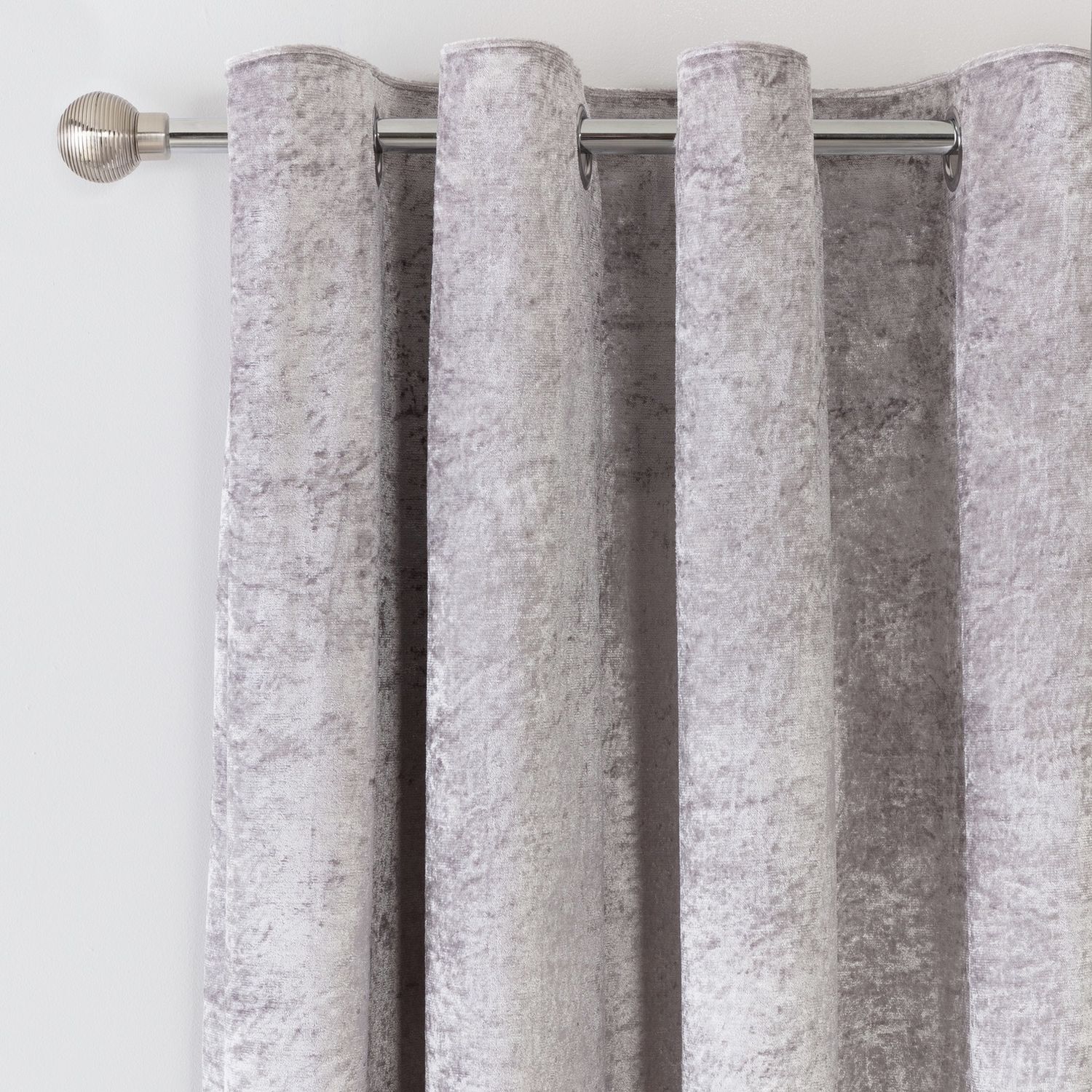 Argos Home Crushed Velvet Eyelet Curtains - Grey - 229x229cm