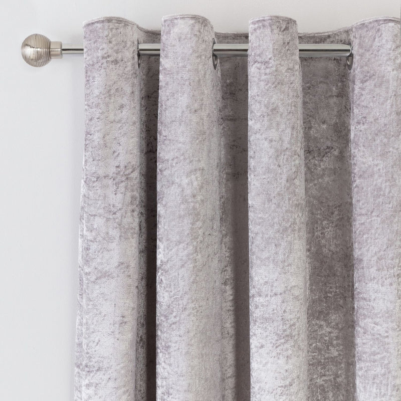 Argos Home Crushed Velvet Eyelet Curtains - Grey - 229x229cm