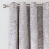 Argos Home Crushed Velvet Eyelet Curtains - Grey - 229x229cm