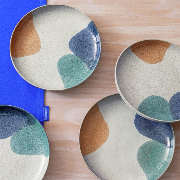 Habitat Recast stoneware side plates set of 4 (British brand)