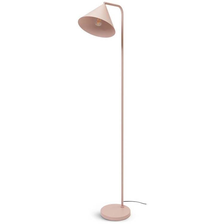 Habitat adjustable floor lamp rose pink with conical shade (British brand)