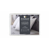 Downland jacquard cotton striped firm pillow 2 pack - British product
