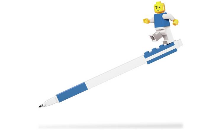 LEGO 2.0 gel pen blue with minifigure plate, UK version