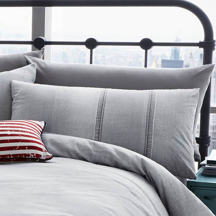 Catherine Lansfield denim grey single duvet set, UK version