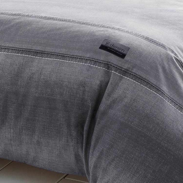 Catherine Lansfield denim grey single duvet set, UK version
